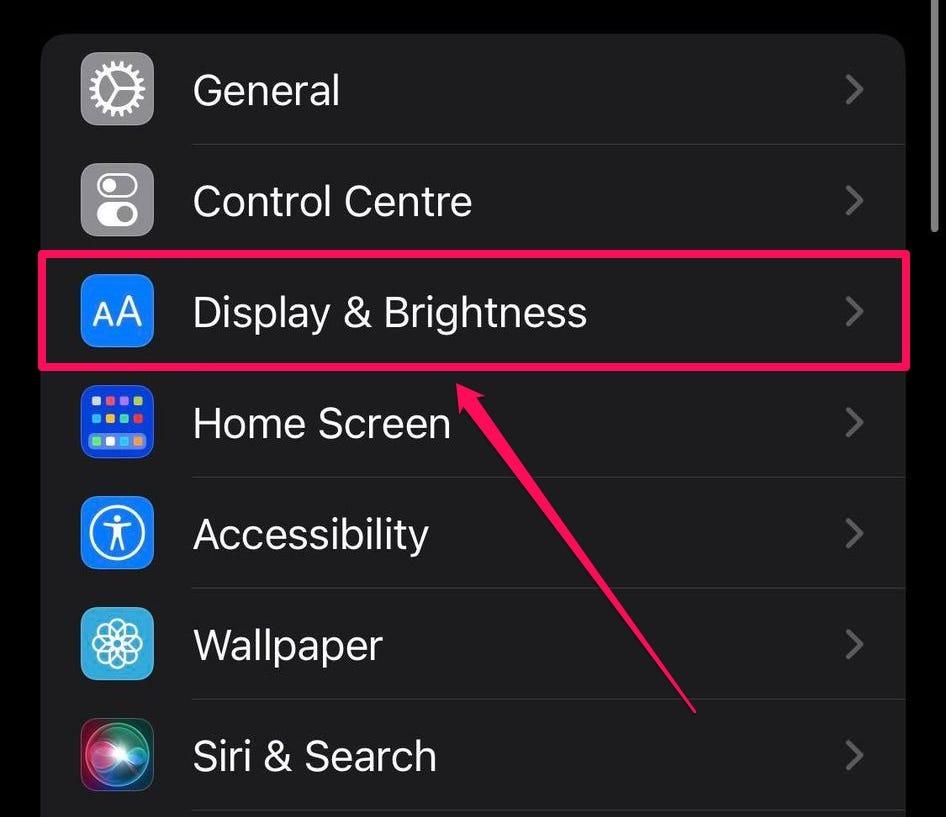 Display & Brightness