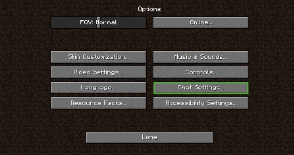 Minecraft options