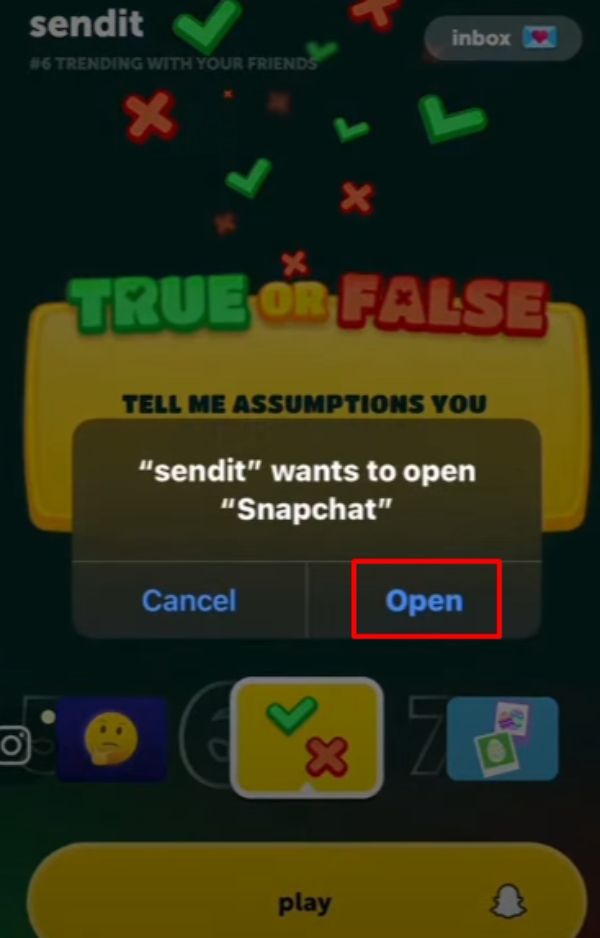 Snapchat 2 上的匿名 Sendit