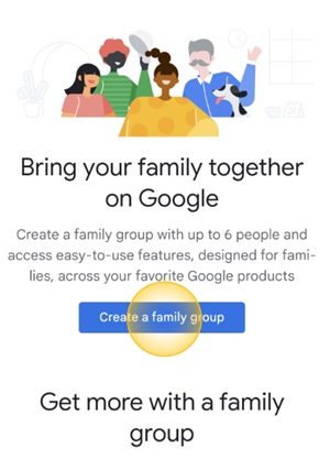 créer un groupe familial sur Google Family Link