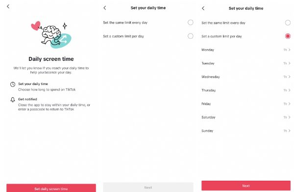 configurar el tiempo de pantalla diario en TikTok