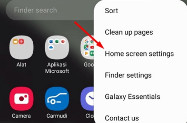 find hidden apps in home screen settings