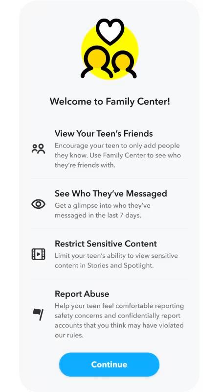 atur Pusat Keluarga untuk menghindari bahaya tersembunyi dari Snapchat