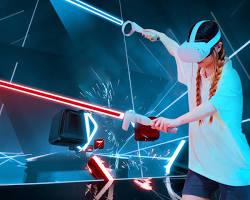 one of the best VR games for kids - Beat Saber