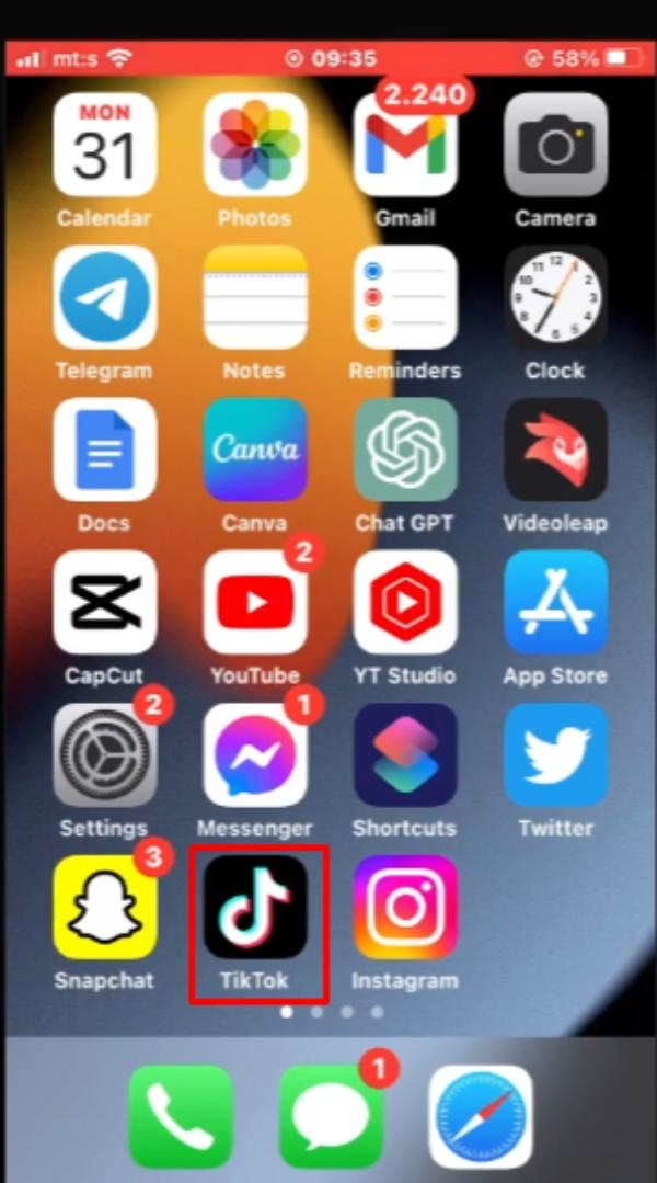 Open TikTok app