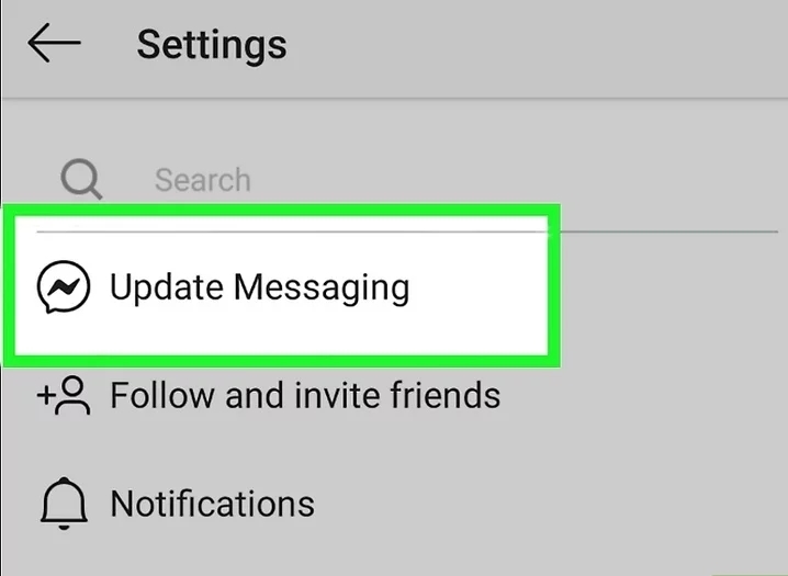 Turn on Update Messagingfeature
