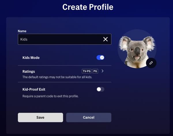 Create profile on HBO max