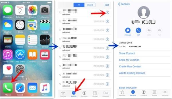 xem lịch sử nhật ký cuộc gọi trên iPhone