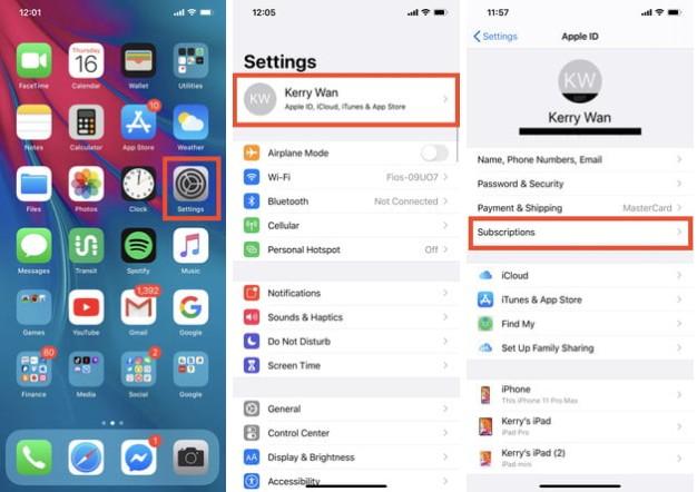 How to manage apple subscriptions-To view subscriptions on iPhone