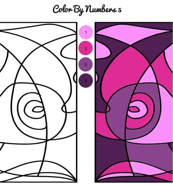 Arte abstrata e designs, um dos Color by Number para crianças
