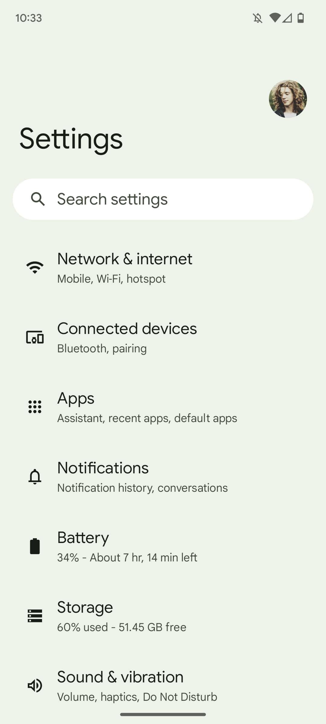 Access settings on Android