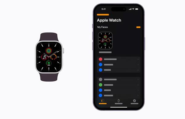 Apple Watch Face na tela do iPhone