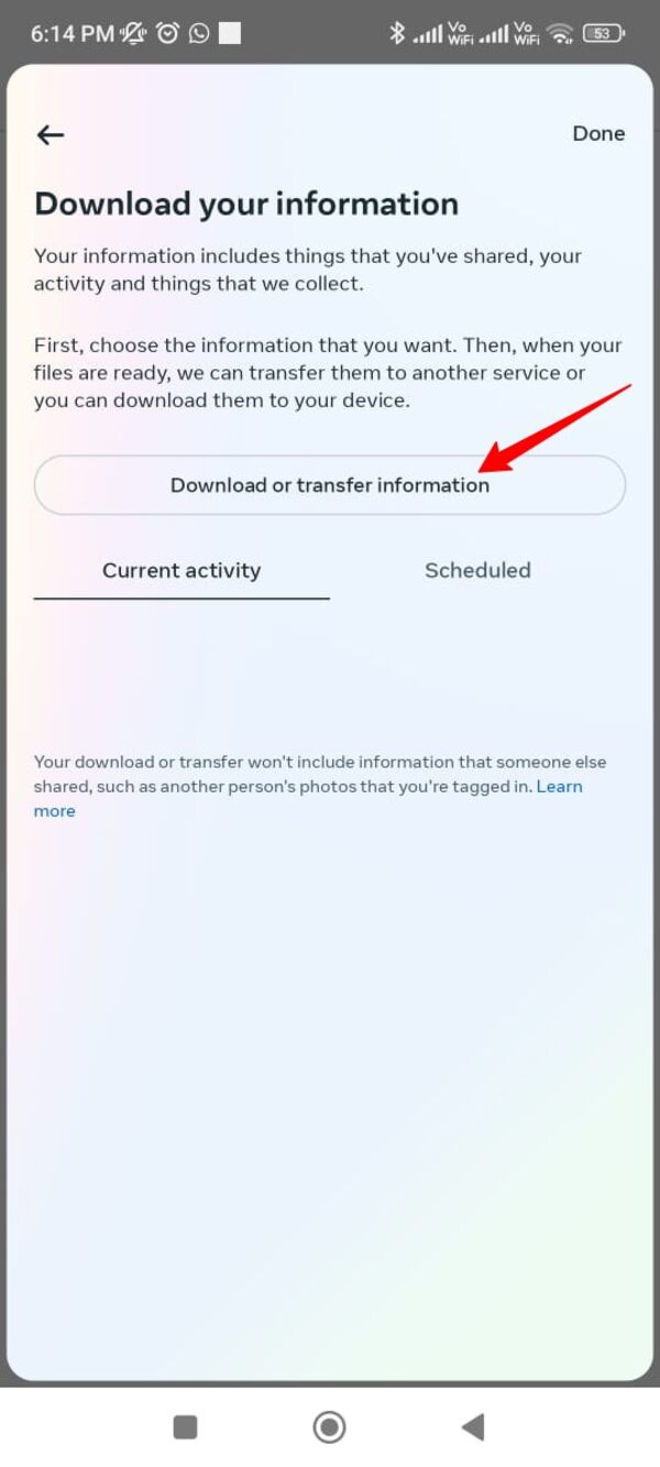 Download or transfer information