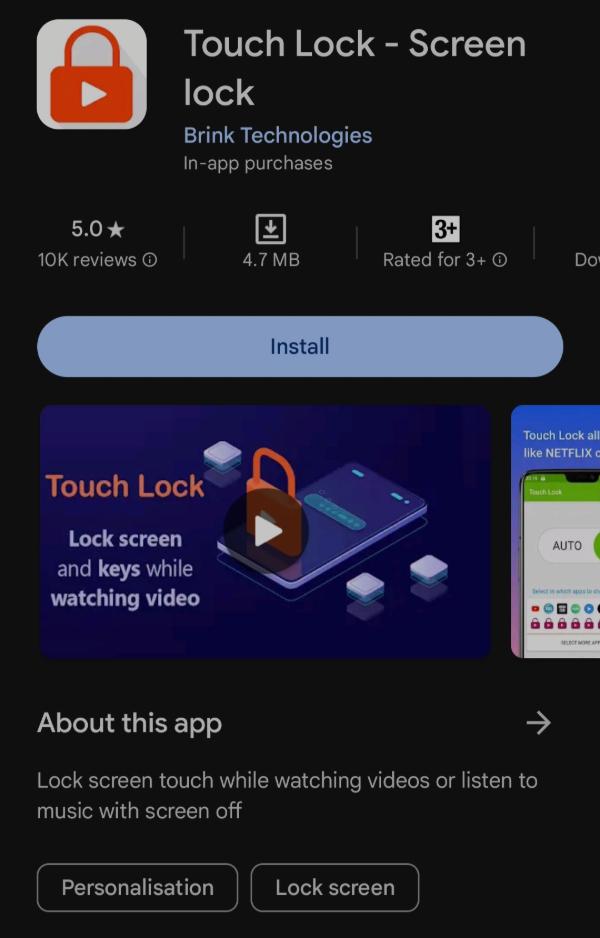 Install Touch Lock