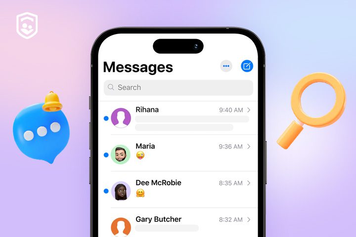 Search iPhone messages to see old messages without scrolling