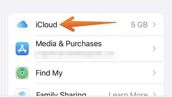 Chọn “iCloud.”