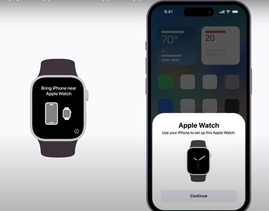поднесите iPhone к Apple Watch
