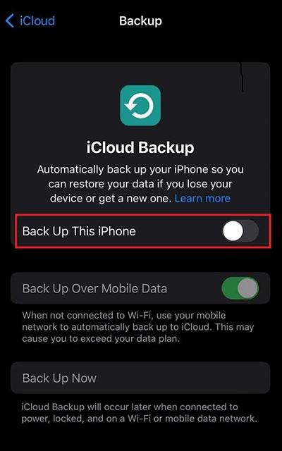 Sao lưu iCloud