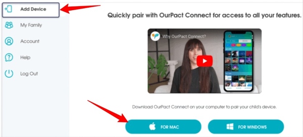 set up OurPact app for parental control