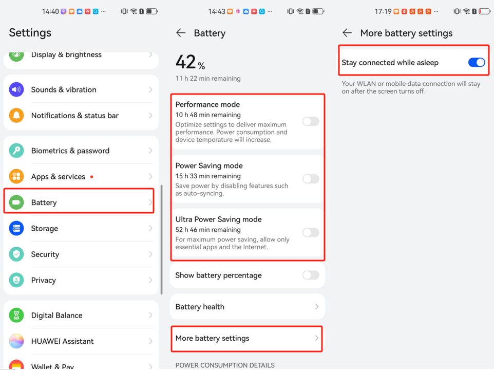 Harmony 4.x Battery settings