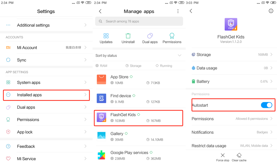 Xiaomi MIUI 10x Autostart