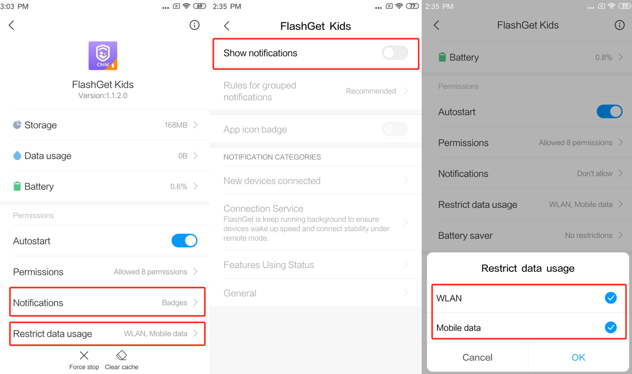 Xiaomi MIUI 10 x Notifikace a omezení využití dat