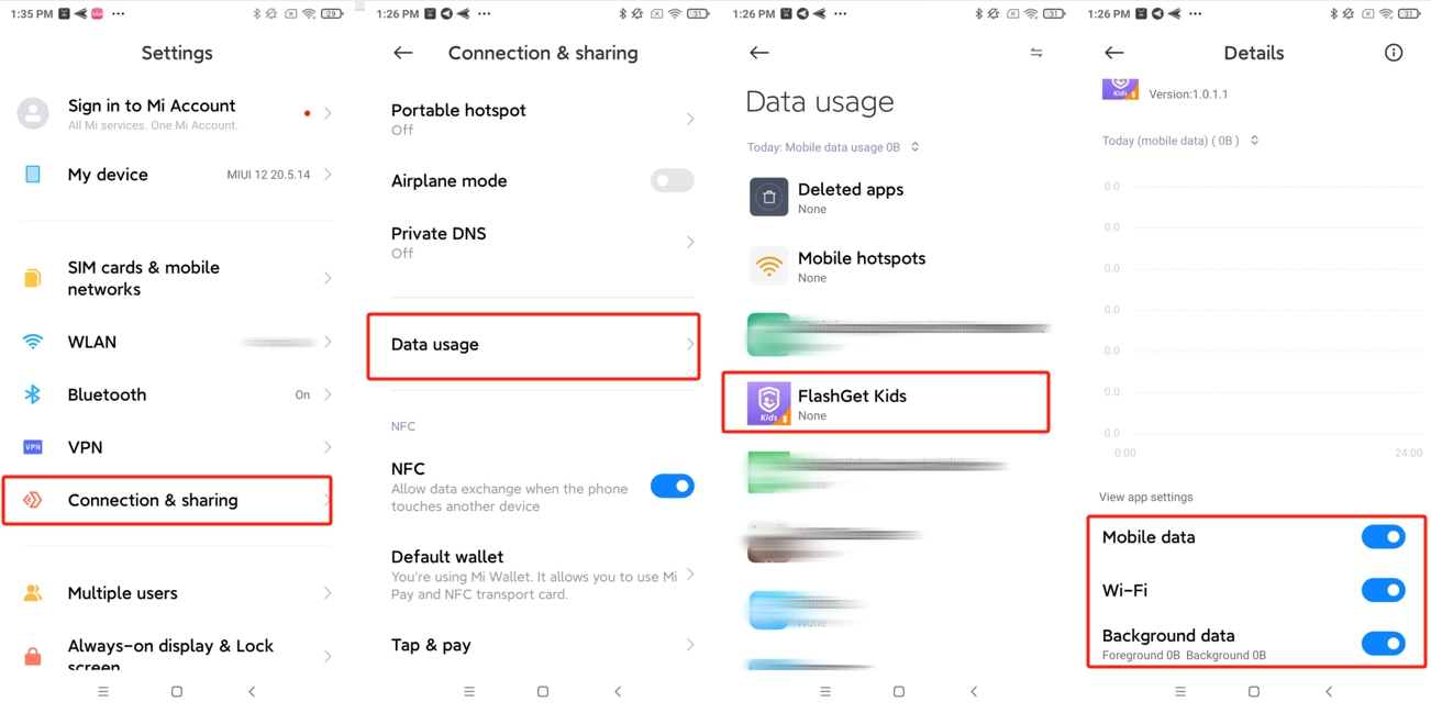 Xiaomi MIUI 12x Datennutzung