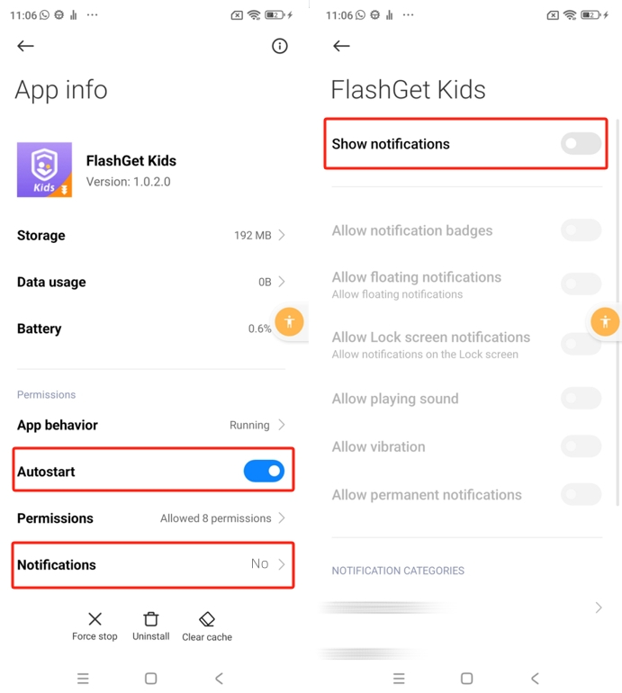 Início automático do Xiaomi MIUI 13 - notificação