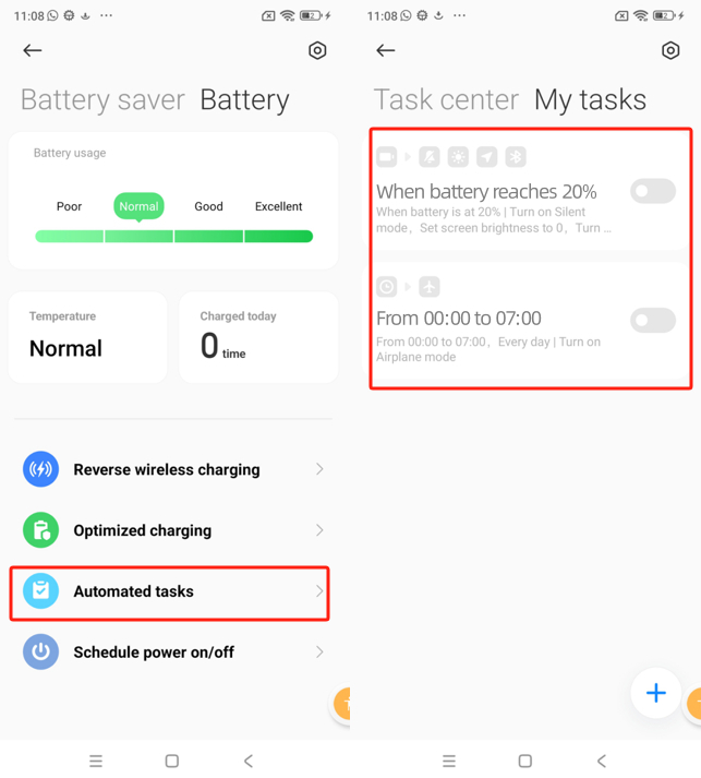 Nhiệm vụ tự động của MIUI 13