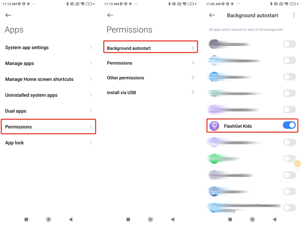 Xiaomi MIUIx14 Hintergrund-Autostart