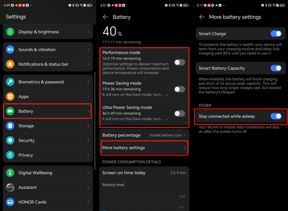 Magic 8 battery settings