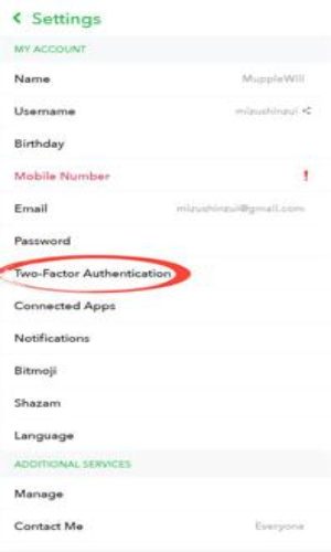 วิธีอื่นในการปกป้องบัญชี Snapchat ของคุณ 2