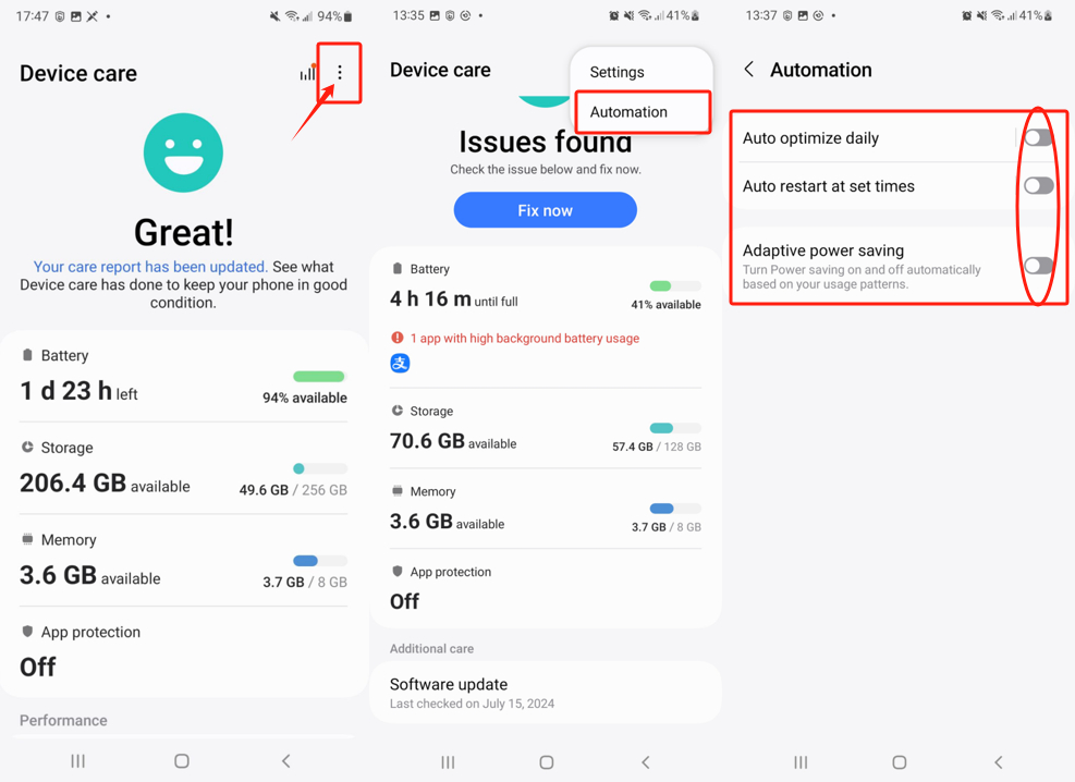 Automatización de Samsung Android 12