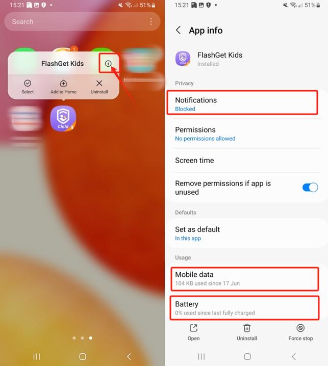 Samsung Android 13 App info