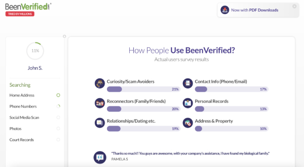 App zur Suche nach Personen von BeenVerified