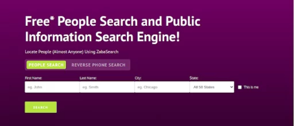 app to search people of ZabaSearch