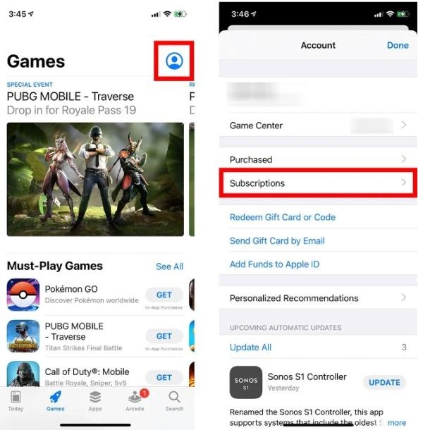 delete subscription on iphone using the App Store