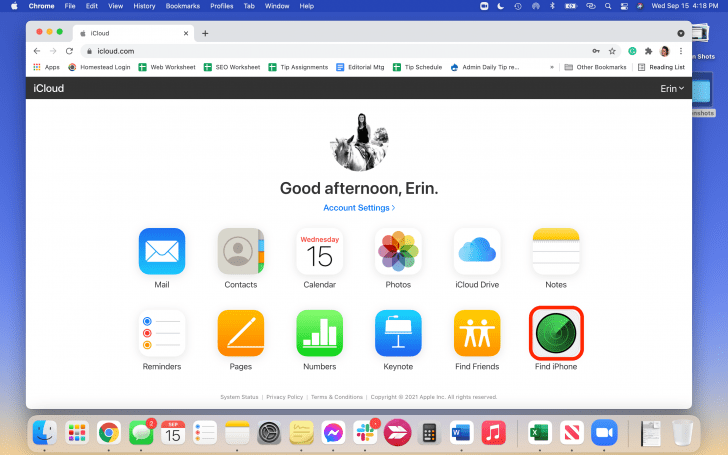 apri Dov&#39;è da iCloud