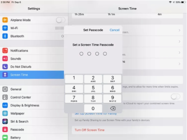 set a Screen Time Passcode