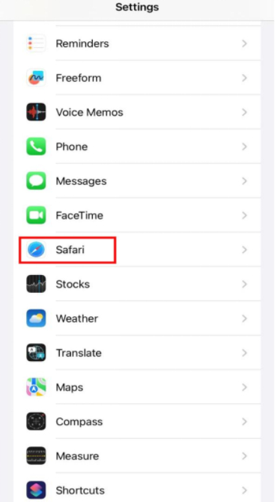 menghapus riwayat penelusuran di Safari di iPhone 1