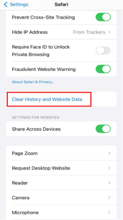 clear browsing history in Safari on iPhone 1