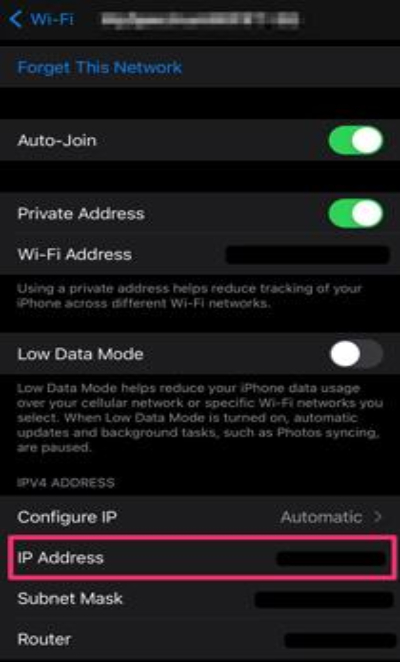 change your IP address on your iPhone 1