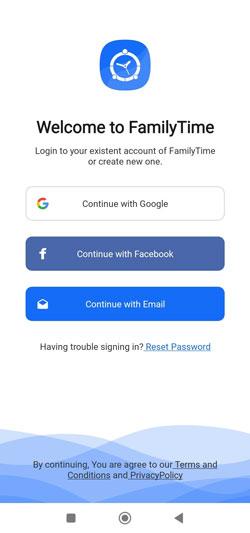 configurare l&#39;app FamilyTime 1