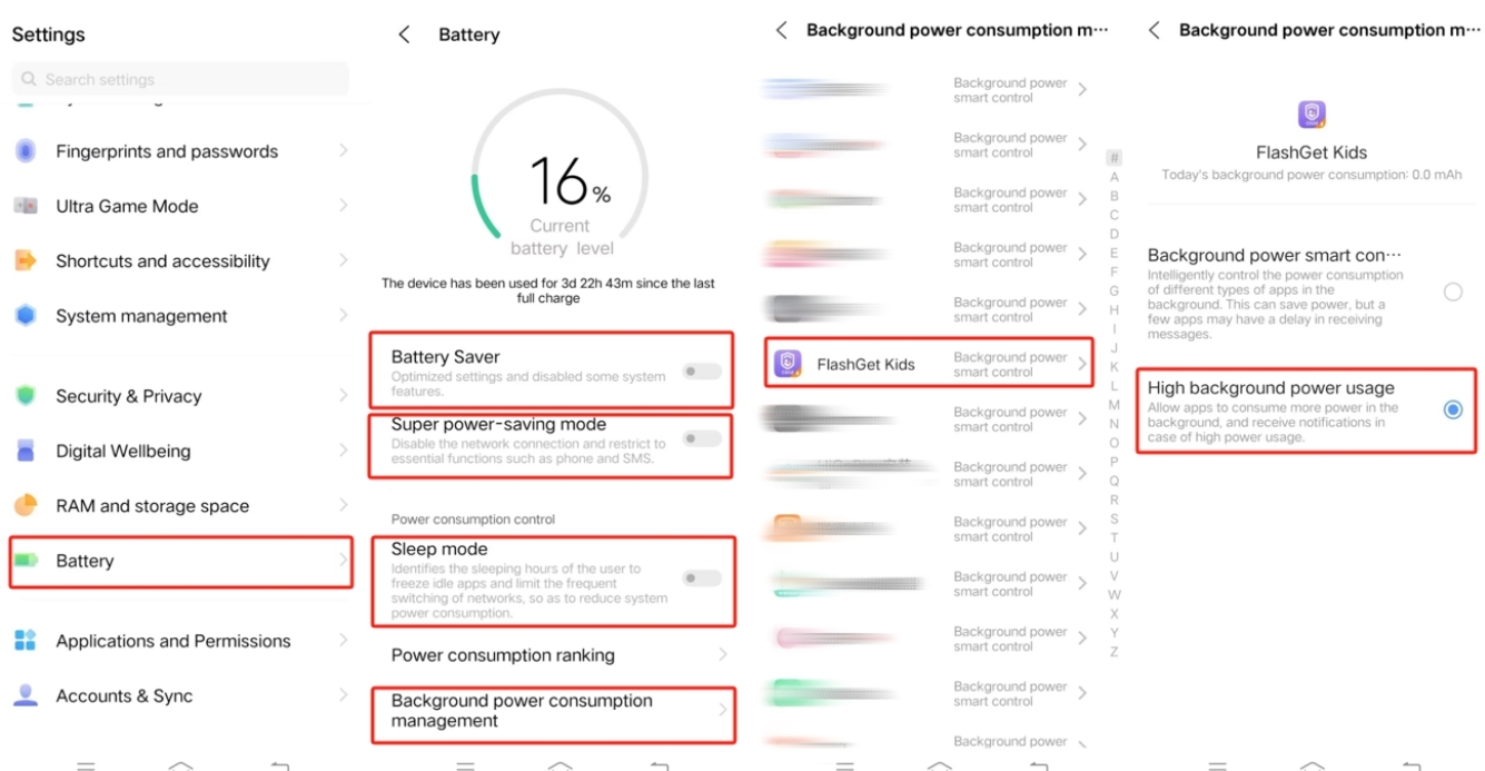 vivo Android 10 battery settings