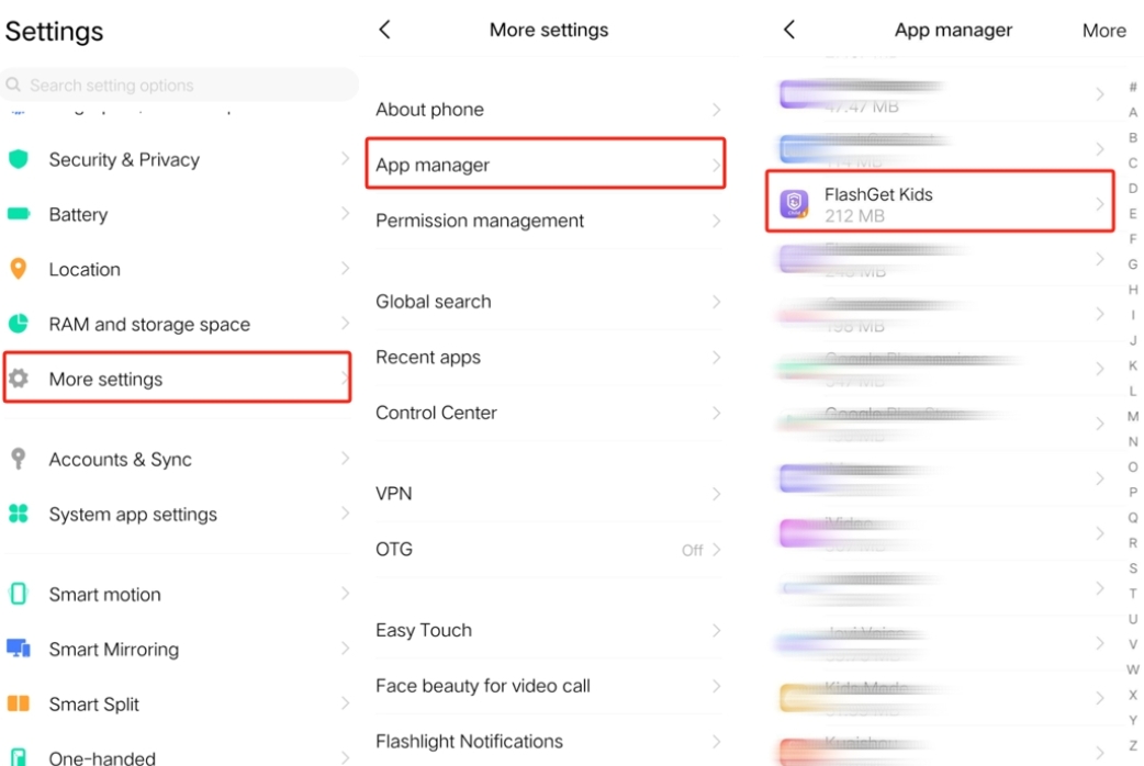 vivo Android 7 more settings