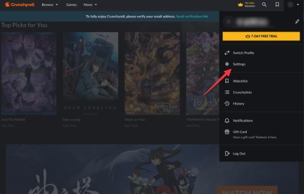 Hồ sơ Crunchyroll