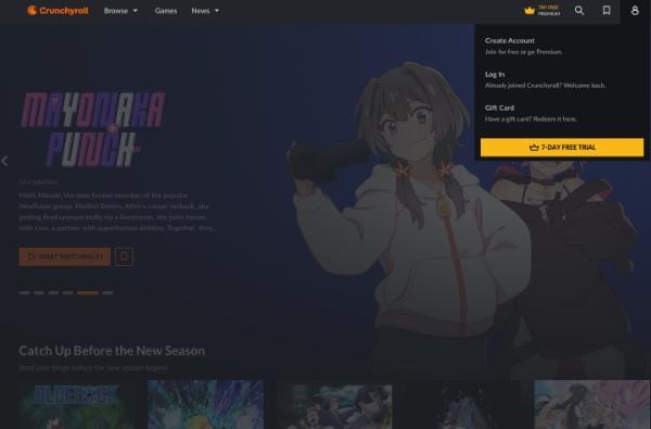 Sitio web de Crunchyroll