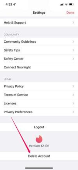 วิธีลบบัญชี Tinder บน iPhone 1