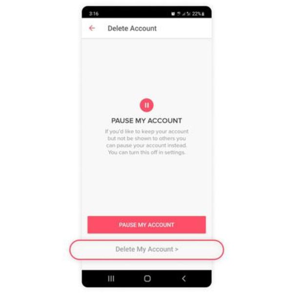 How to delete a Tinder account on iPhone 2