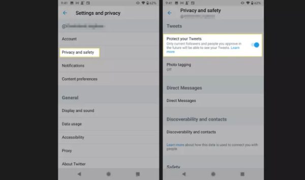 Rendere privato il tuo account sul dispositivo Android 2